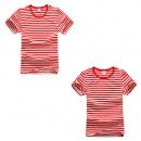 Round Neck Striped Short Sleeve Shirt