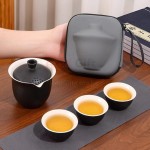 Kung Fu Tea One Pot Three Cups Travel Outdoor Portable Set