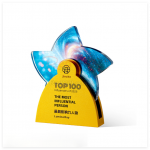 Creative Metal Rotating Crystal Trophy