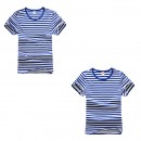 Round Neck Striped Short Sleeve Shirt