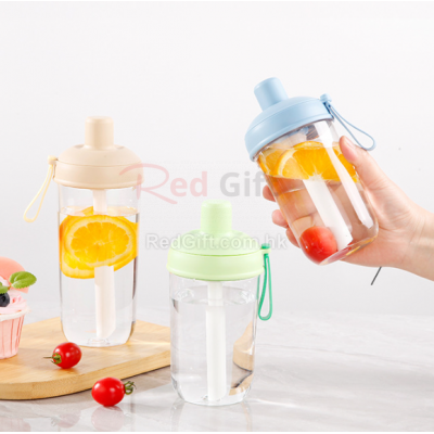 Plastic straw water cup
