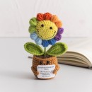 Knitted flower plant pot