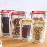 Reusable Mason Bottle Shape Zip-Lock Food Storage Bag