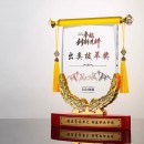 擺放式錦旗水晶獎座