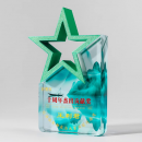 Colorful Five-Star Crystal Trophy