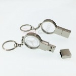 Crystal Metal USB Flash Drive with Key-ring and Led