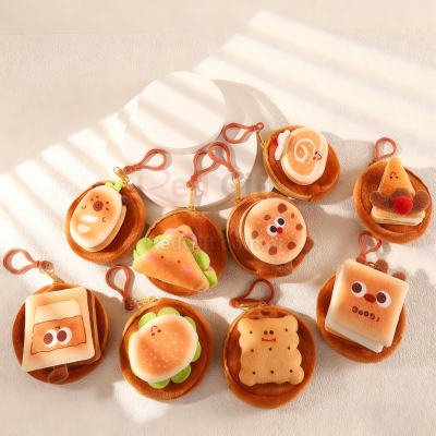 Plush hamburger coin purse pendant keychain Plush hamburger coin purse pendant keychain