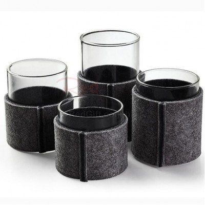 Glass Cup with Felt Sleeve