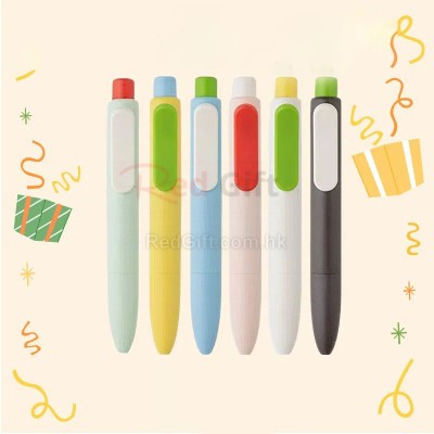 撞色胖胖按动中性笔