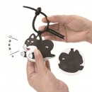 Pinch the sound producing leather keychain