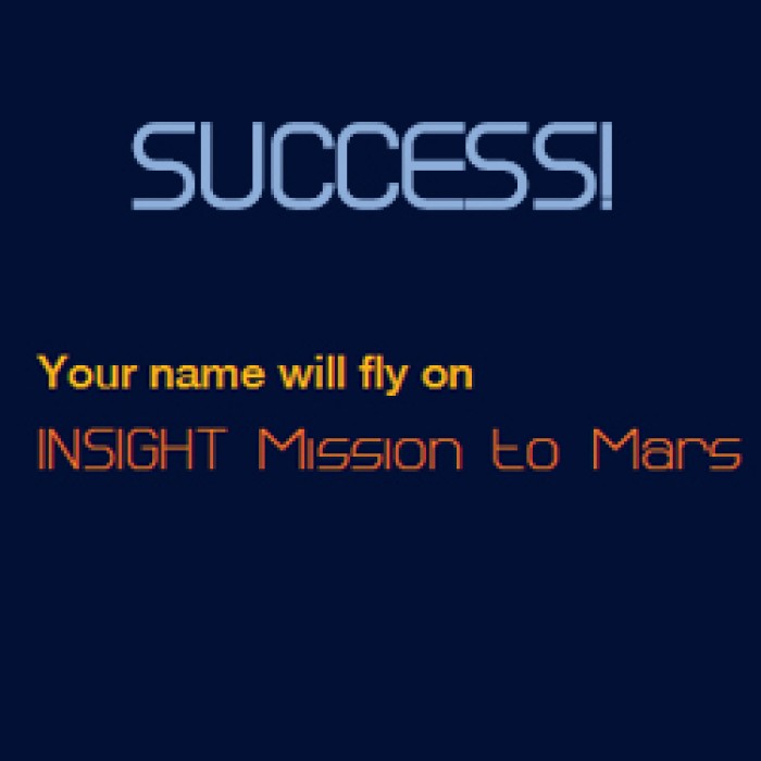 Red Gift Participates NASA Name Chip Placed on Insight Plan