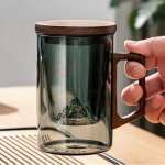High borosilicate glass water cup with tea separation function for making tea