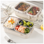 304不鏽鋼分格飯盒(可微波爐）