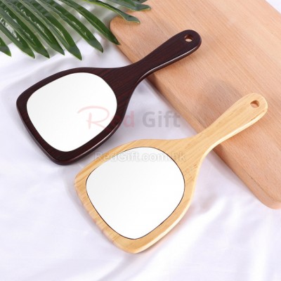 Wooden Handle Makeup Mirror