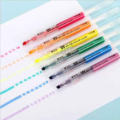 Erasable Double-Headed Highlighter 6-Color Set