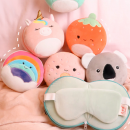 Travel portable eye mask and neck pillow