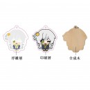 Wooden rubber-like embossed keychain