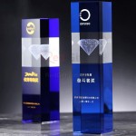 Diamond Square Pillar Crystal Trophy