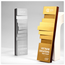 Step by Step Rising Trapezoidal Metal Trophy