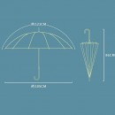 日系小清新16骨素色接边雨伞