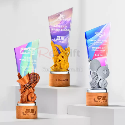 羽毛球網球運動水晶獎座 羽毛球網球運動水晶獎座