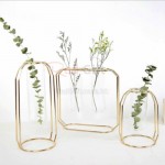 金屬架透明玻璃花瓶