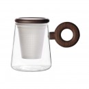 木手柄创意泡茶玻璃杯