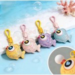 Bubble-blowing fish squeeze toy keychain