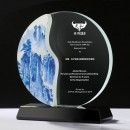 White Porcelain Jade Crystal Award Trophy