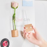 原木冰箱貼花瓶