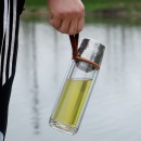 350ML  便攜式茶水分離玻璃杯