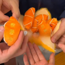 Decompression peeled orange plush doll keychain