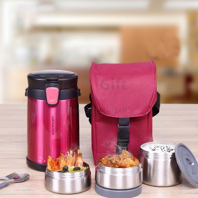 乐扣大容量不锈钢保温多层饭盒