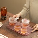 日式琉璃紫磨砂茶具套裝
