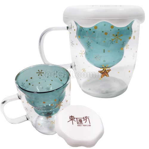 250ML 星空聖誕樹雙層玻璃杯, 紀念品, 宣傳禮品, 贈品